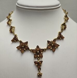 Statement Floral Goldtone Necklace